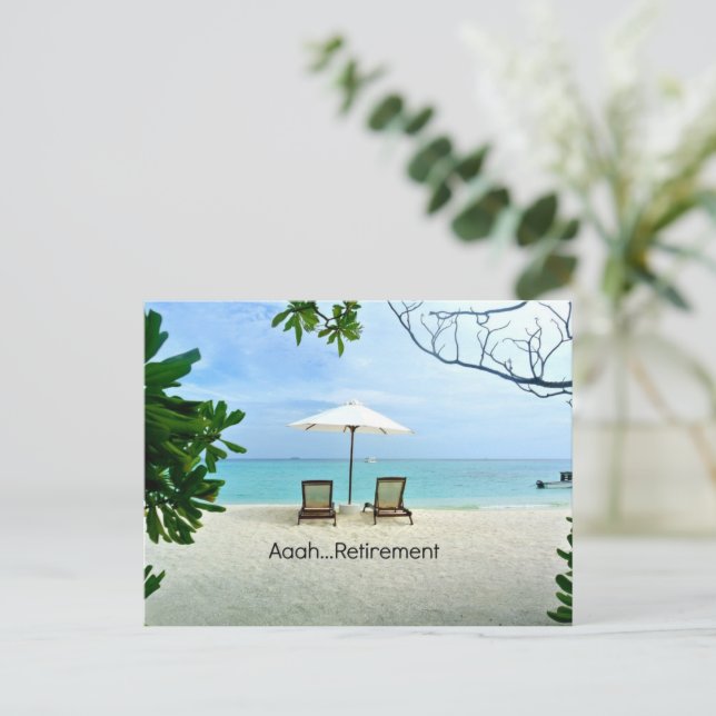 Carte Postale Aaah... retraite, détente à la plage (Debout devant)