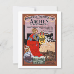 Carte Postale Aachen Poster vintage Allemagne 1910