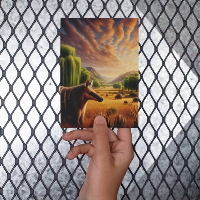 Carte Postale Aardvark dans un champ ensoleillé (Créateur téléchargé)