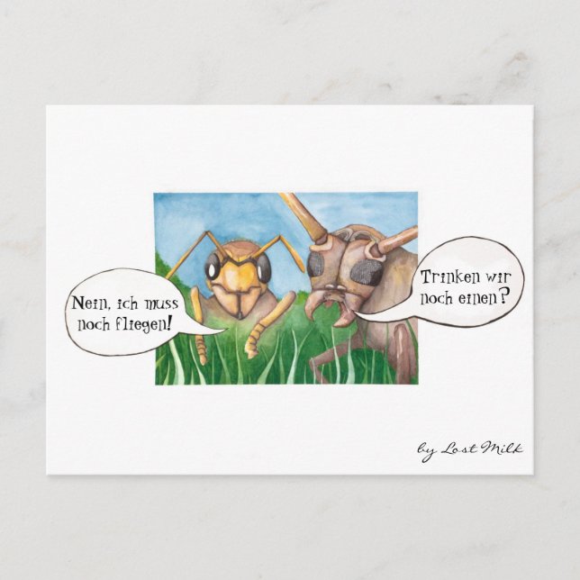 Carte Postale Ab in den Biergarten und ein Bier trinken, deutsch (Devant)