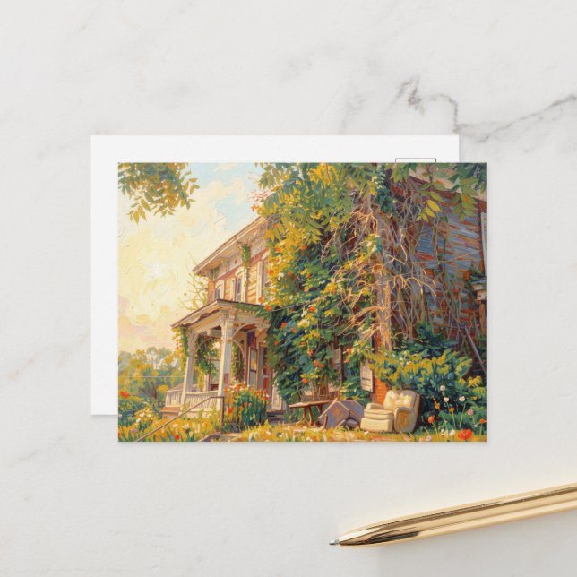 Carte Postale Abandoned House Furniture Included (Devant/Arrière en situation)