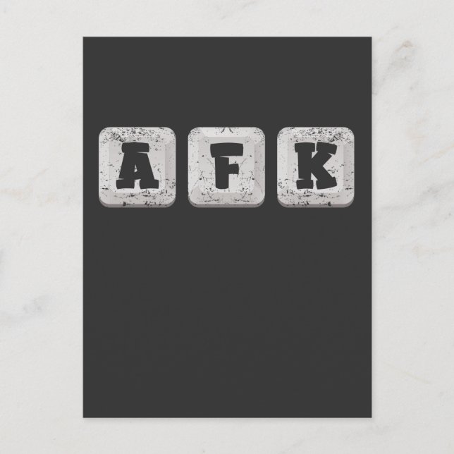 Carte Postale Abandonner AFK du jeu d'ordinateur Clavier Gamer (Devant)