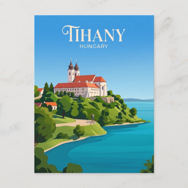 Carte Postale Abbaye de Tihany Hongrie (Devant)