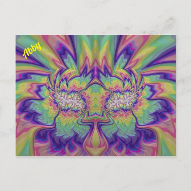 Carte Postale ABBY ~ Motif de conception fractale 3D ~ Multicolo (Devant)