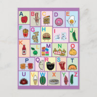 ABC Alphabet lettres d'apprentissage aliments heur