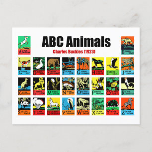 Carte Postale ABC Animals, Charles Buckles (1923)
