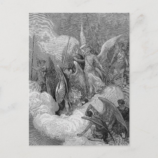 Carte Postale Abdiel attaque Satan (Devant)