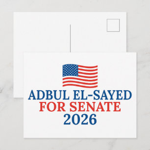 Carte Postale Abdul El-Sayed au Sénat Michigan Élection 2026
