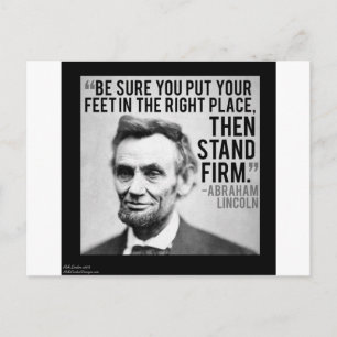 Carte Postale Abe Lincoln et citation "Tenez bon"