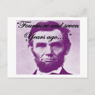 Carte Postale Abe Lincoln "Fourscore et il y a sept ans"