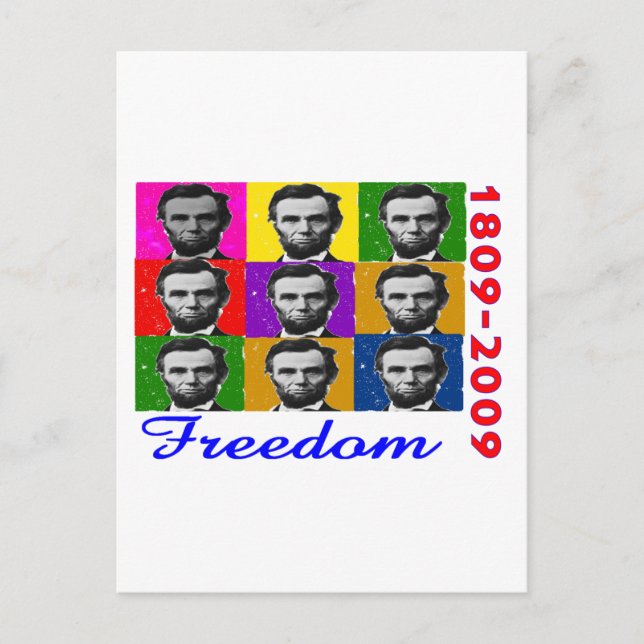 Carte Postale Abe Lincoln FREEDOM 1809 2009 Cadeaux uniques (Devant)