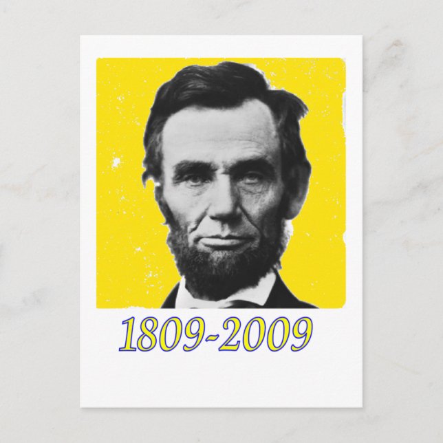 Carte Postale Abe Lincoln JAUNE 1809 2009 (Devant)