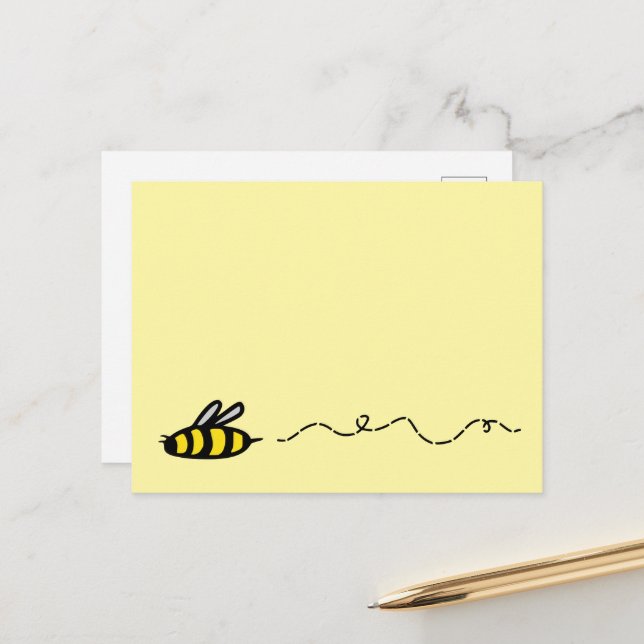 Carte Postale Abeille à dessin personnalisable (Devant/Arrière en situation)