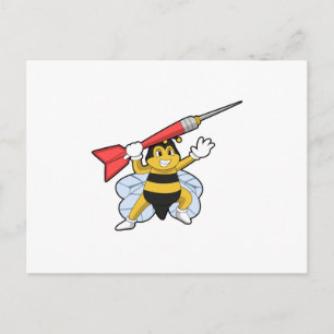 Carte Postale Abeille aux fléchettes avec fléchette.PNG