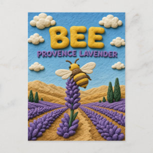 Carte Postale Abeille Provence Lavande Moderne KlayKoo