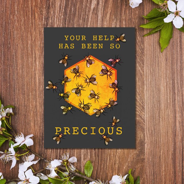 Carte Postale Abeilles à Miel Remerciement Personnalisable Moder (Créateur téléchargé)
