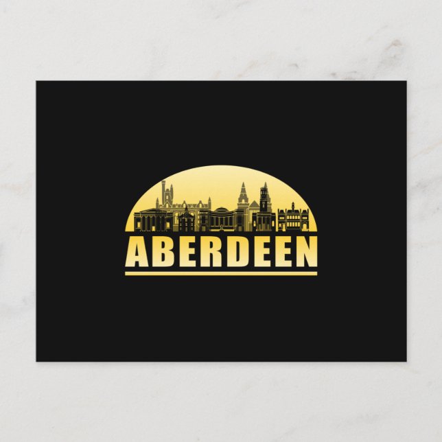 Carte Postale Aberdeen City Cityscape Skyline Drôle idée cadeau (Devant)