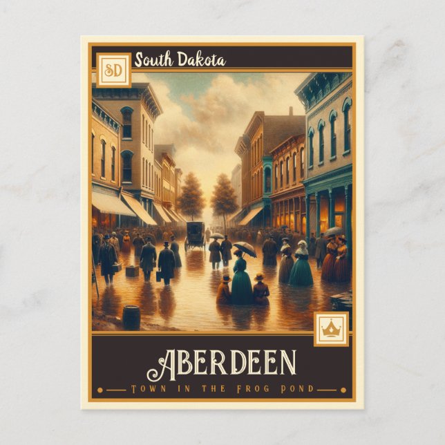 Carte Postale Aberdeen, Dakota du Sud | VINTAGE (Devant)