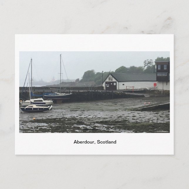 Carte Postale Aberdour - Bateaux devant les bâtiments du port (Devant)