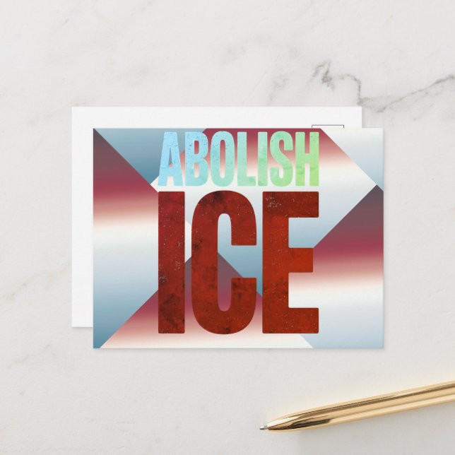 Carte Postale Abolish ICE Minimalist Protest Typography Design (Devant/Arrière en situation)