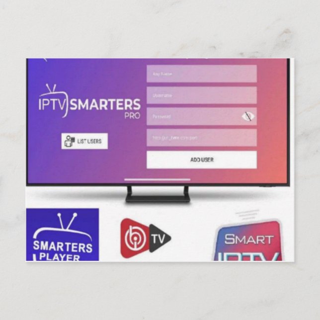 Carte Postale Abonnement IPTV pour 12 mois (Devant)