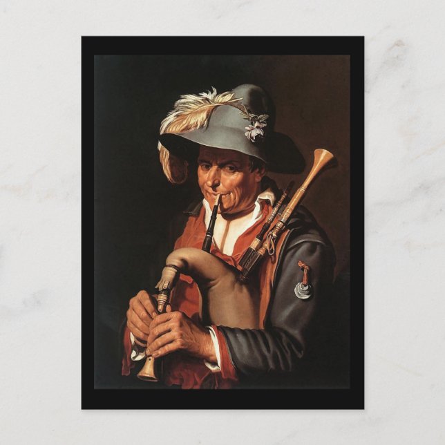 Carte Postale Abraham Bloemaert Le Bagpiper (Devant)