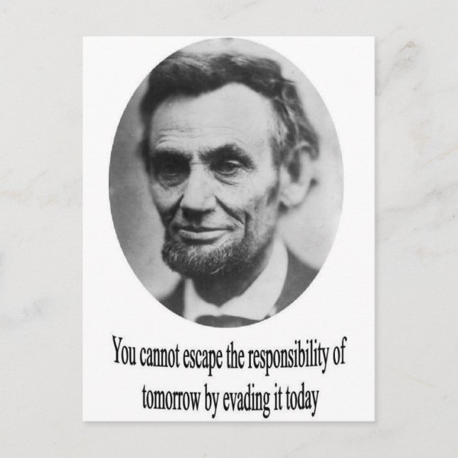 Carte Postale Abraham Lincoln avec citation (Devant)