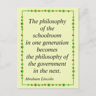 Carte Postale Abraham Lincoln Cite La philosophie de l'école