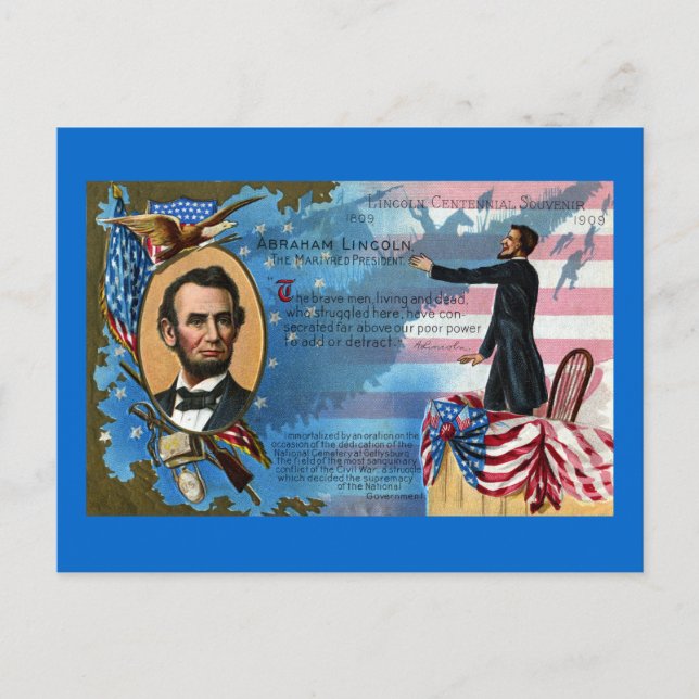 Carte Postale Abraham Lincoln Donner Gettysburg Adresse (Devant)