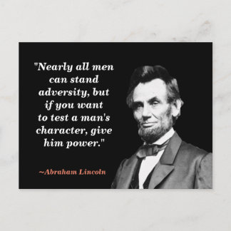Carte Postale Abraham Lincoln Quote on Character