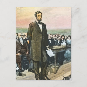 Carte Postale Abraham Lincoln récite l'adresse de Gettysburg Vin