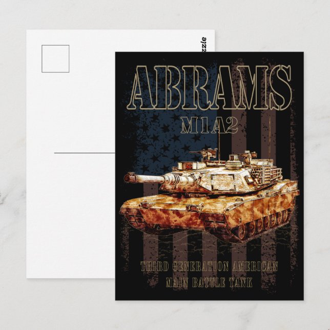Carte Postale Abrams M1A2 MBT États-Unis (Devant / Derrière)