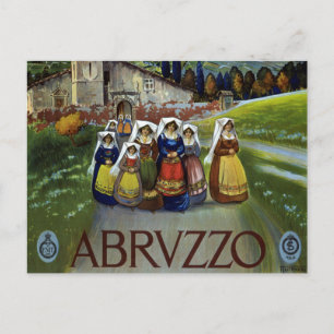 Carte Postale Abruzzes Italie Poster Vintage voyage Art avec fem
