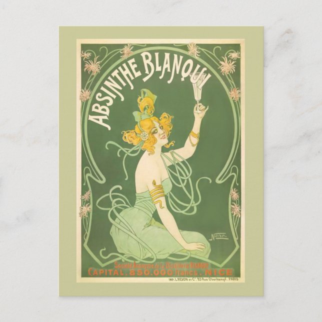 Carte Postale Absinthe Blanqui Nover Art (Devant)