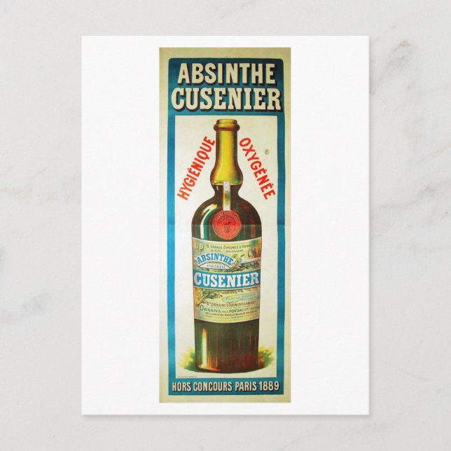 CARTE POSTALE ABSINTHE CUSENIER (Devant)