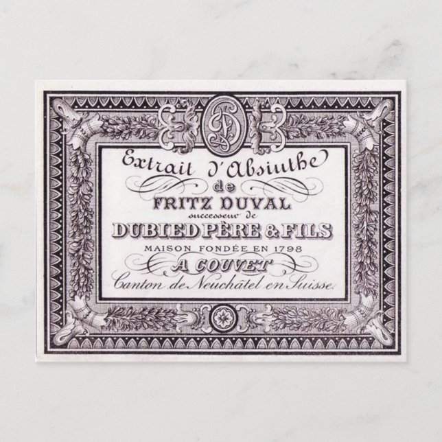 Carte postale Absinthe Duval (Devant)