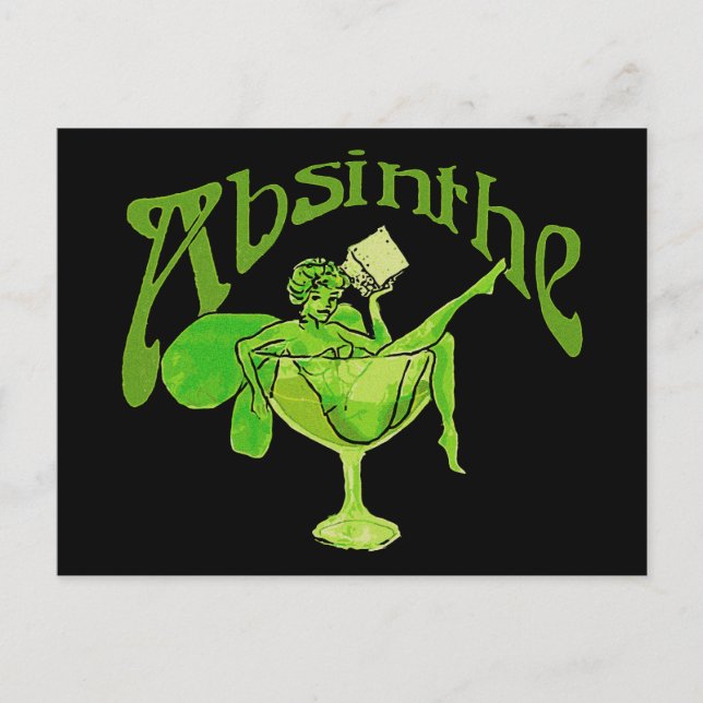 Carte Postale Absinthe Girl in Glass (Devant)