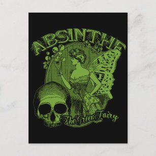Carte Postale Absinthe Green Fairy Lady