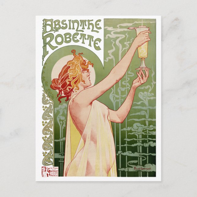 Carte Postale Absinthe Robette 1896 Poster vintage restauré (Devant)