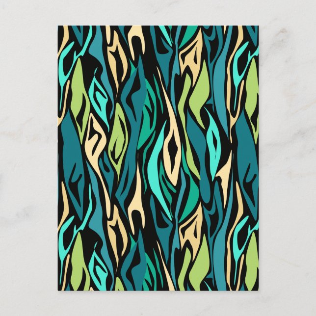 Carte Postale Abstract black turquoise (Devant)