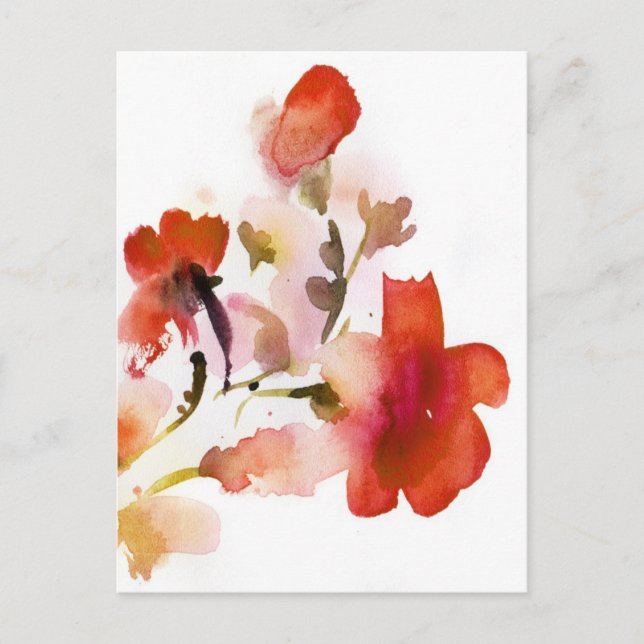 Carte Postale Abstract floral watercolor (Devant)
