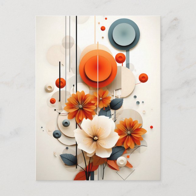 Carte Postale Abstract Geometric Floral (Devant)