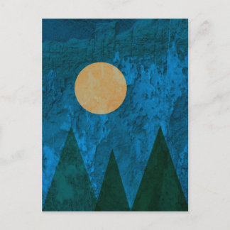 Carte Postale Abstract Landscape Art Mountains Moon Sky