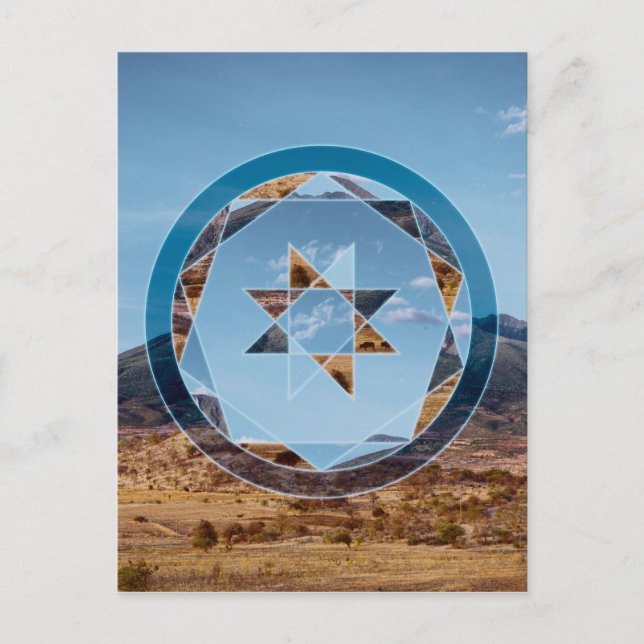 Carte Postale Abstract landscape with geometrical shapes (Devant)