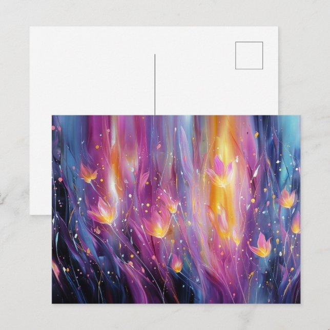 Carte Postale Abstract luminous floral explosion (Devant / Derrière)