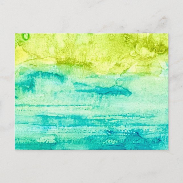 Carte Postale Abstract Ocean Watercolor Postcard (Devant)