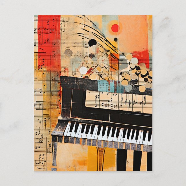 Carte Postale Abstract Piano Montage art (Devant)