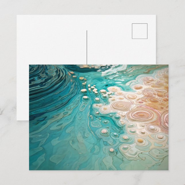 Carte Postale Abstract Topographic Ocean Art (Devant / Derrière)