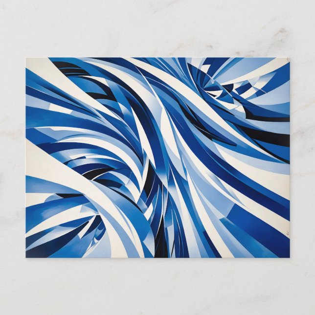Carte Postale Abstraction de flux de vagues océaniques (Devant)