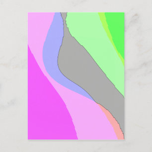 Carte Postale Abstrait 703 - Rétro Super Rose Et Vert